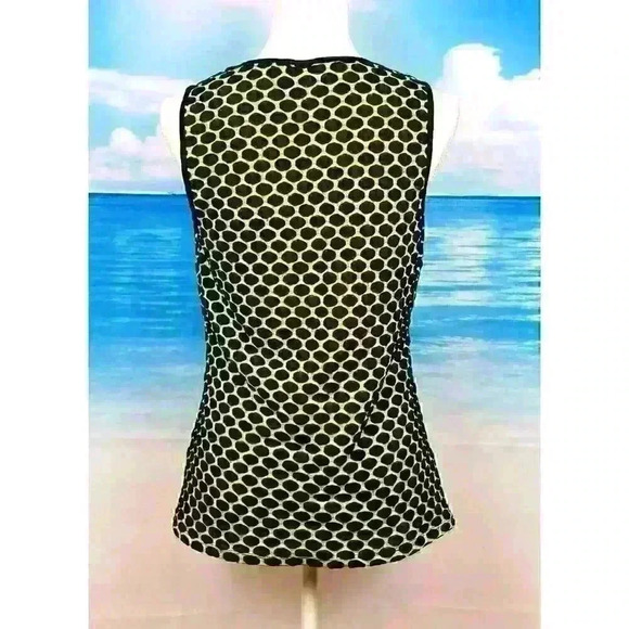 CATO Woman GREEN/BLACK Tank Top TEXTURED Shirt Lightweight STRETCH Shell size Lg - Picture 3 of 4